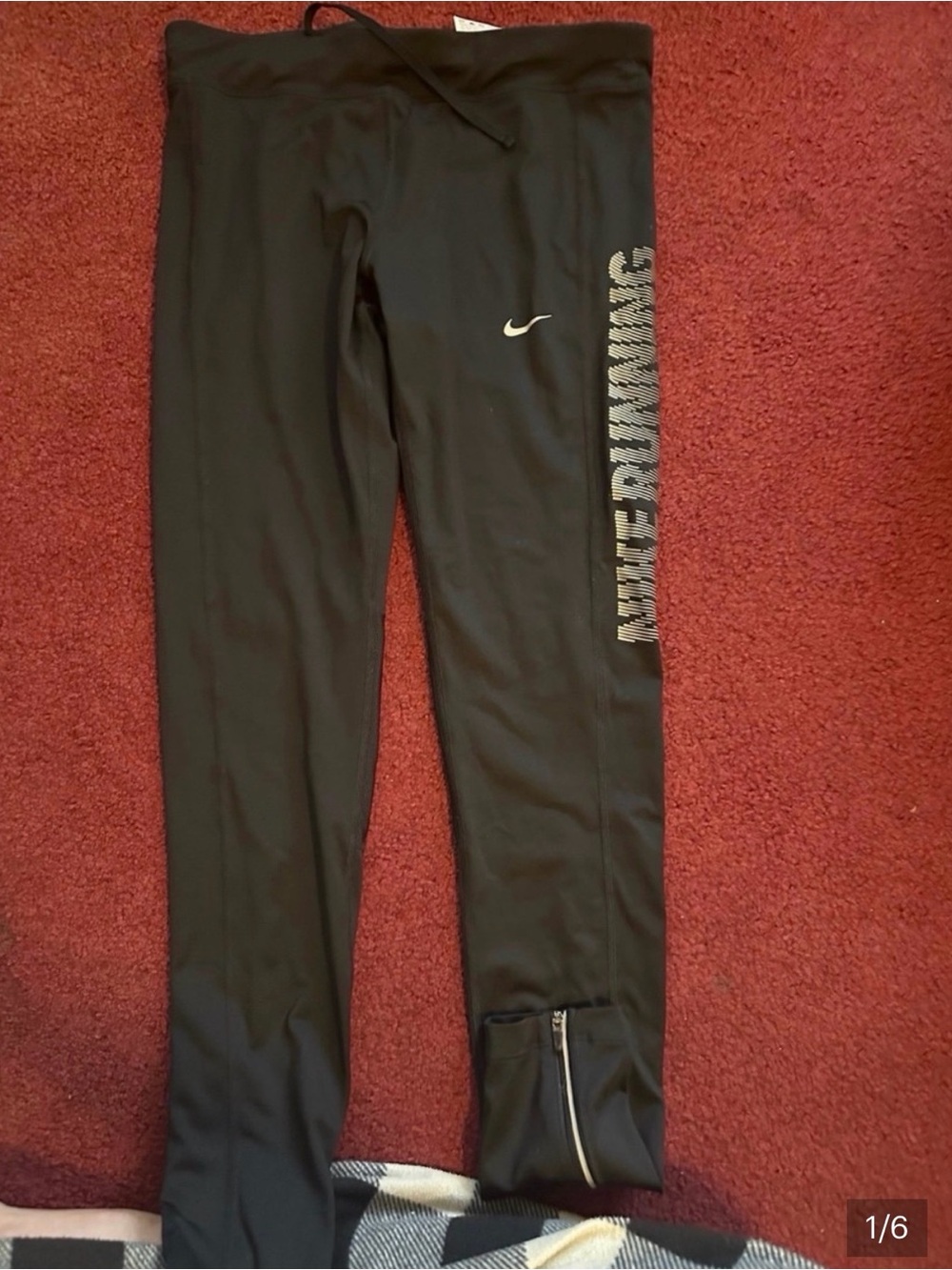 Nike Black Dri-FIT Performance Tights with Zip Pocket and Reflective